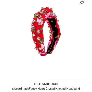 Lele sadoughi x loveshackfancy heart crystal knotted headband